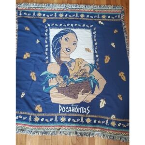 Vintage 90s Disney Pocahontas Throw Blanket Tapestry